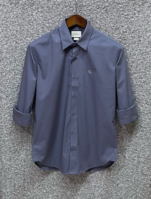 GCS Premium Solid Shirt Ash | Shirtology Bangladesh