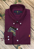 Premium Solid Stretch Cotton Shirt Maroon ( white button) | Solid Shirt | Shirtology Bangladesh