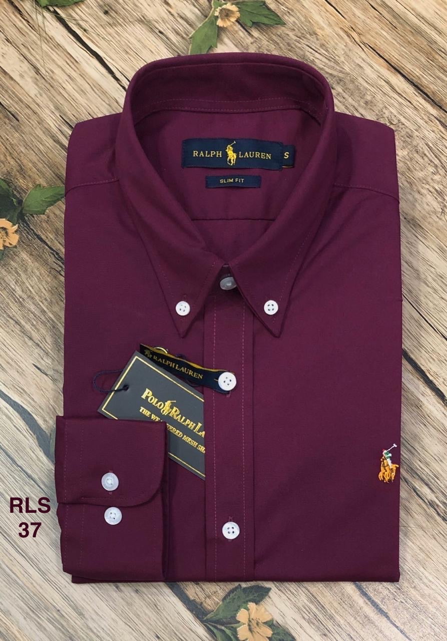 Premium Solid Stretch Cotton Shirt Maroon ( white button) | Solid Shirt | Shirtology Bangladesh
