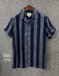 Premium Classic Cuban Collar Stripe Shirt GCST 279