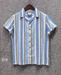 Premium Classic Cuban Collar Stripe Shirt GCST 318
