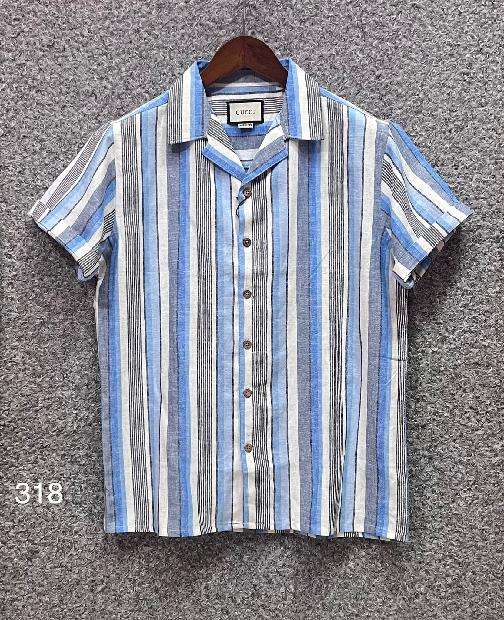 Premium Classic Cuban Collar Stripe Shirt GCST 318