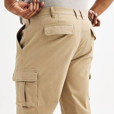 Men’s Flexwear Straight Fit Cargo Pants – cream ash