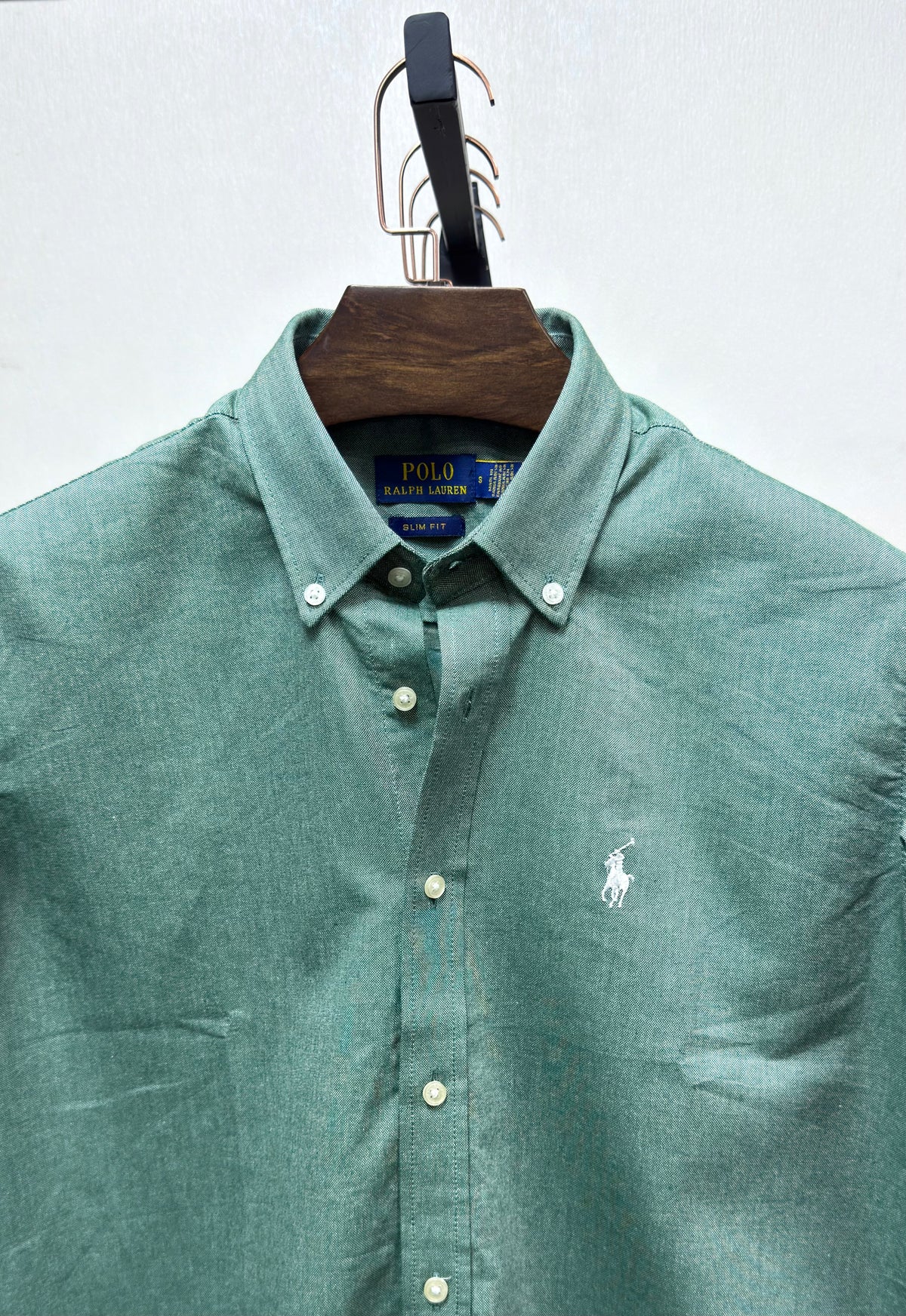 Premium Solid Logo Oxford Cotton Shirt RLS C-Green 150