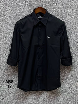 Iconic Solid Shirt ARMS matching button black 12 | Shirtology Bangladesh