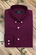 Premium Solid Stretch Cotton Shirt NXTMaroon (No Contrast) 03 | Solid Shirt | Shirtology Bangladesh