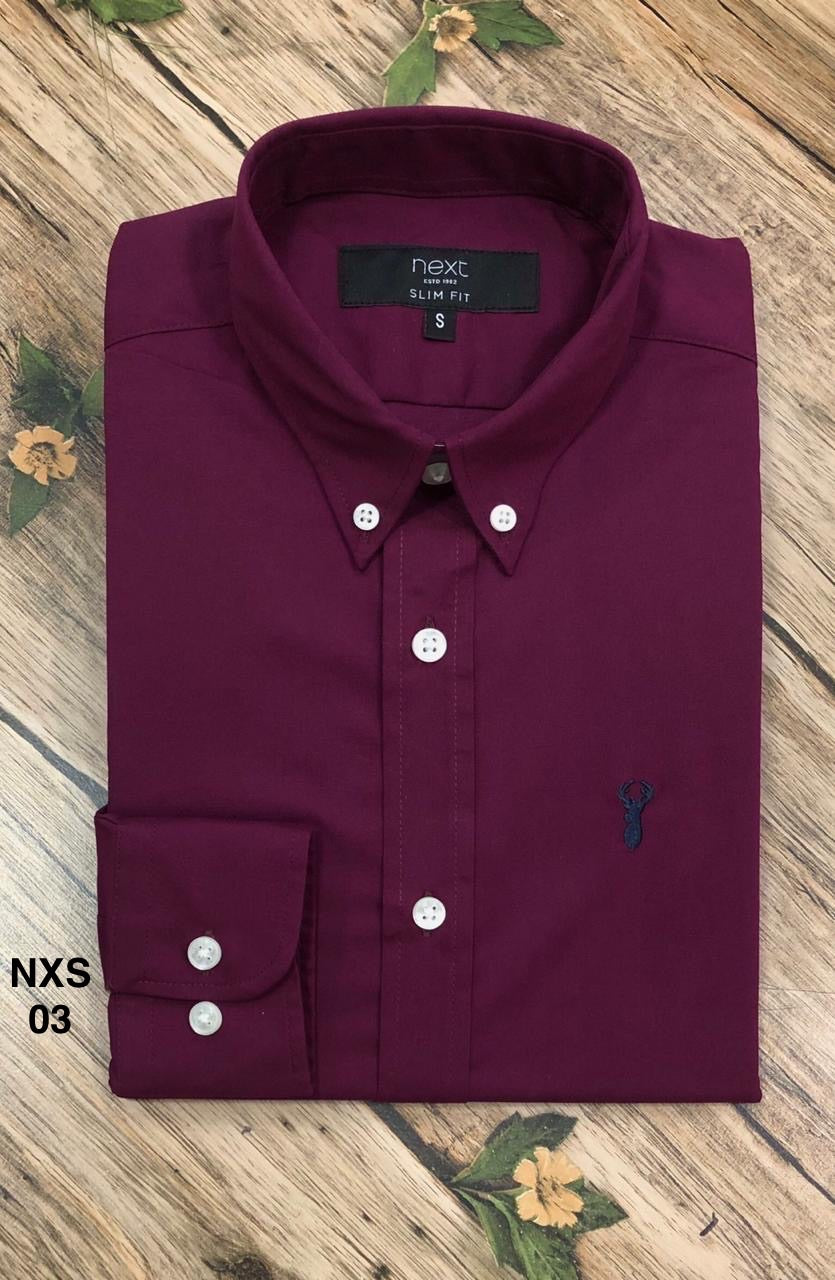Premium Solid Stretch Cotton Shirt NXTMaroon (No Contrast) 03 | Solid Shirt | Shirtology Bangladesh