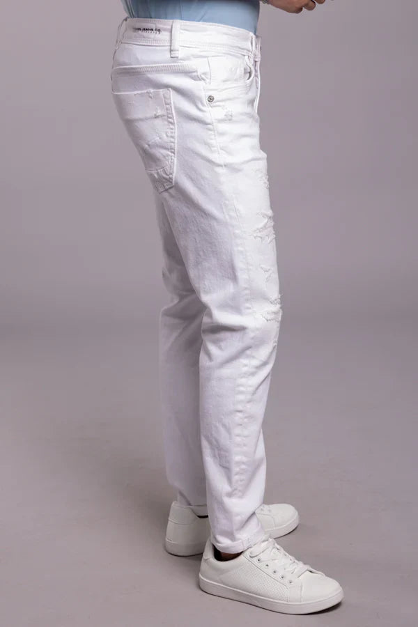White 5 Pocket Low-Rise Ankle Length Jeans RJ5994A | Denim pant | Shirtology Bangladesh