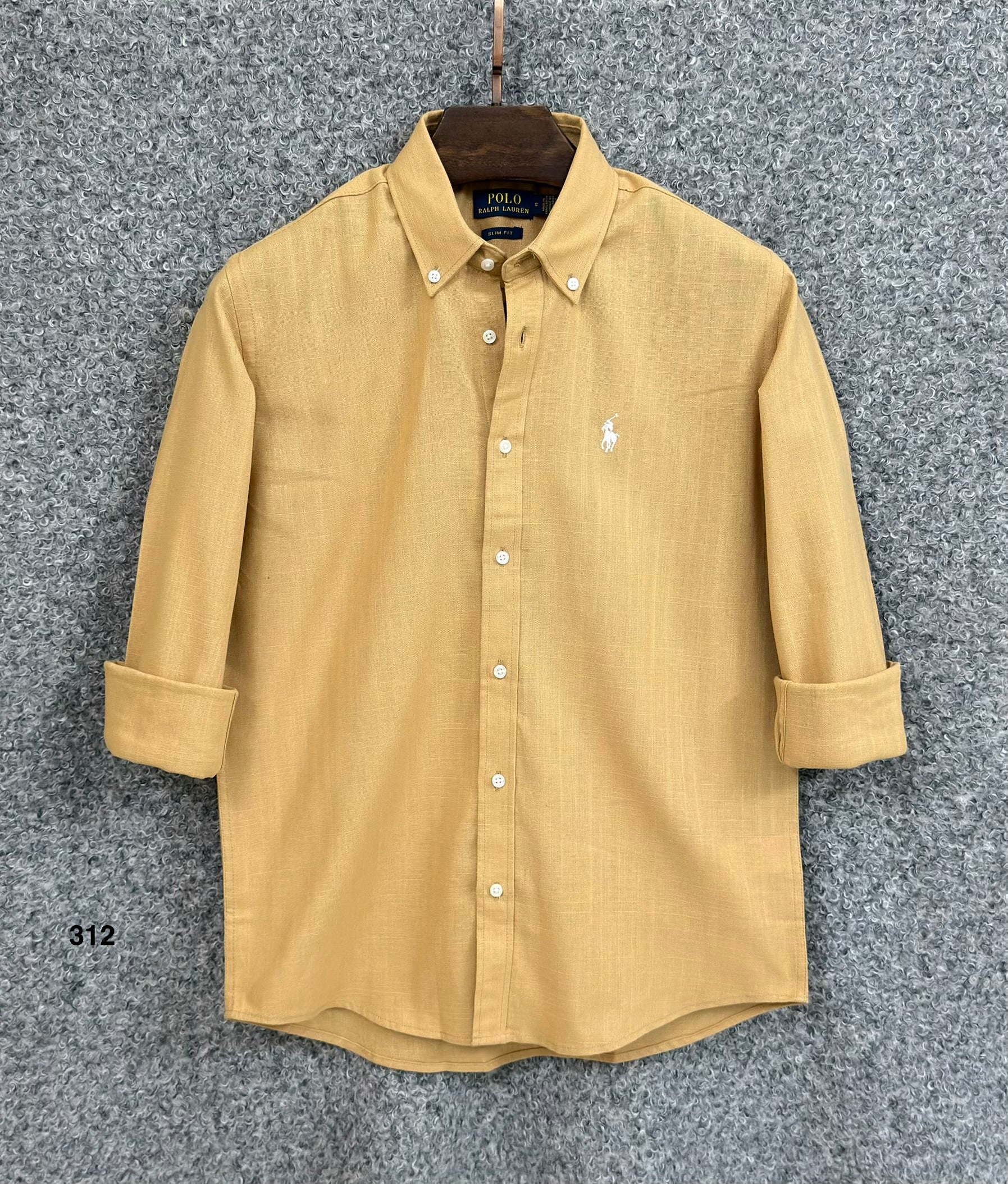 Luxury Linen Blend Solid Shirt with Cane Collar RLS 312