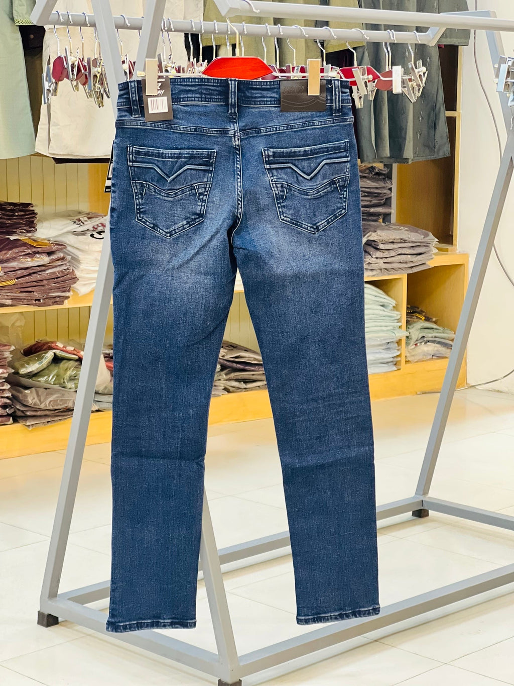 Men’s Slim Fit Dark Blue Stretch Denim Jeans 501