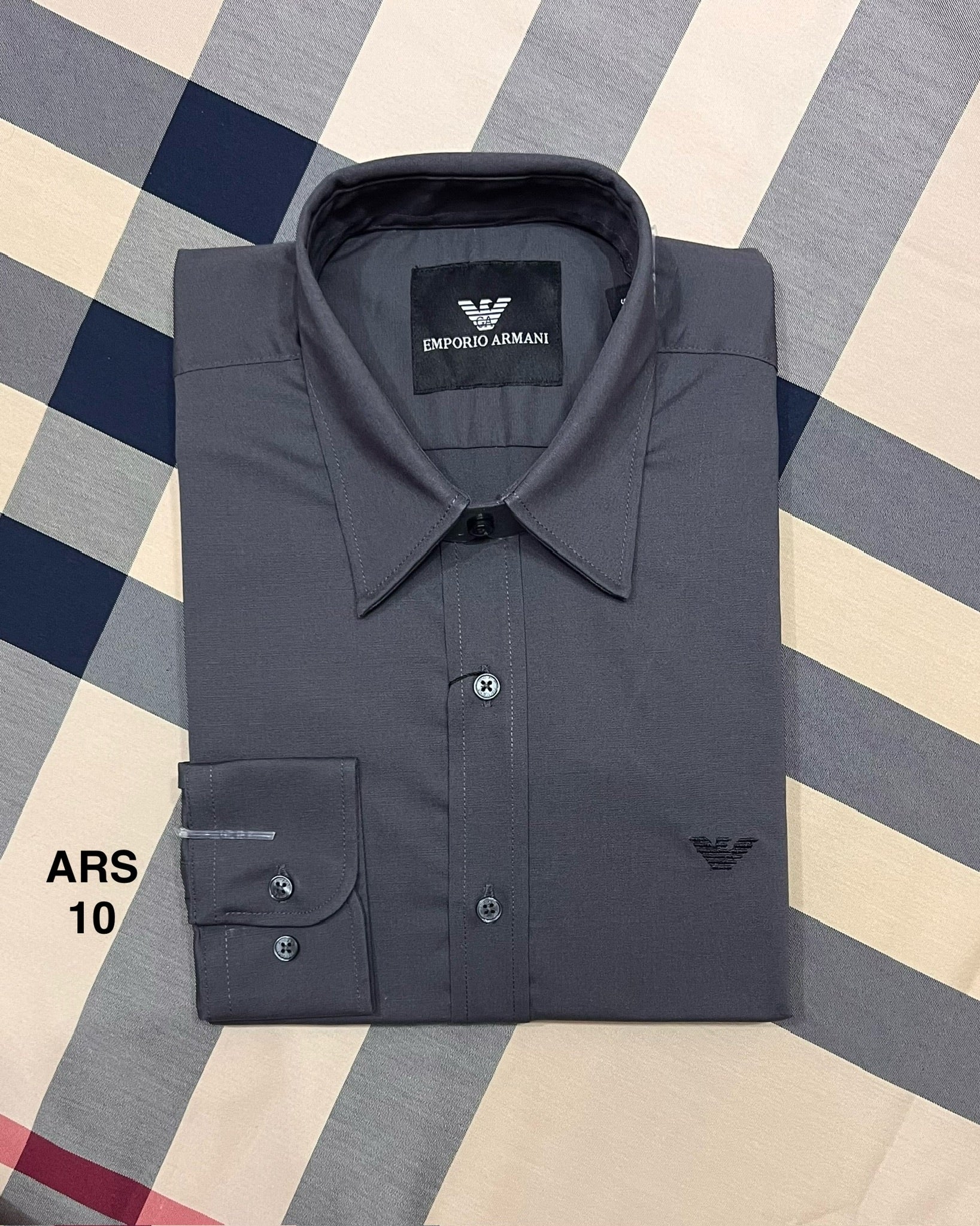 Iconic Solid Shirt ARMS matching button charcoal 10 | Shirtology Bangladesh