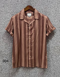 Premium Classic Cuban Collar Stripe Shirt GCST 304