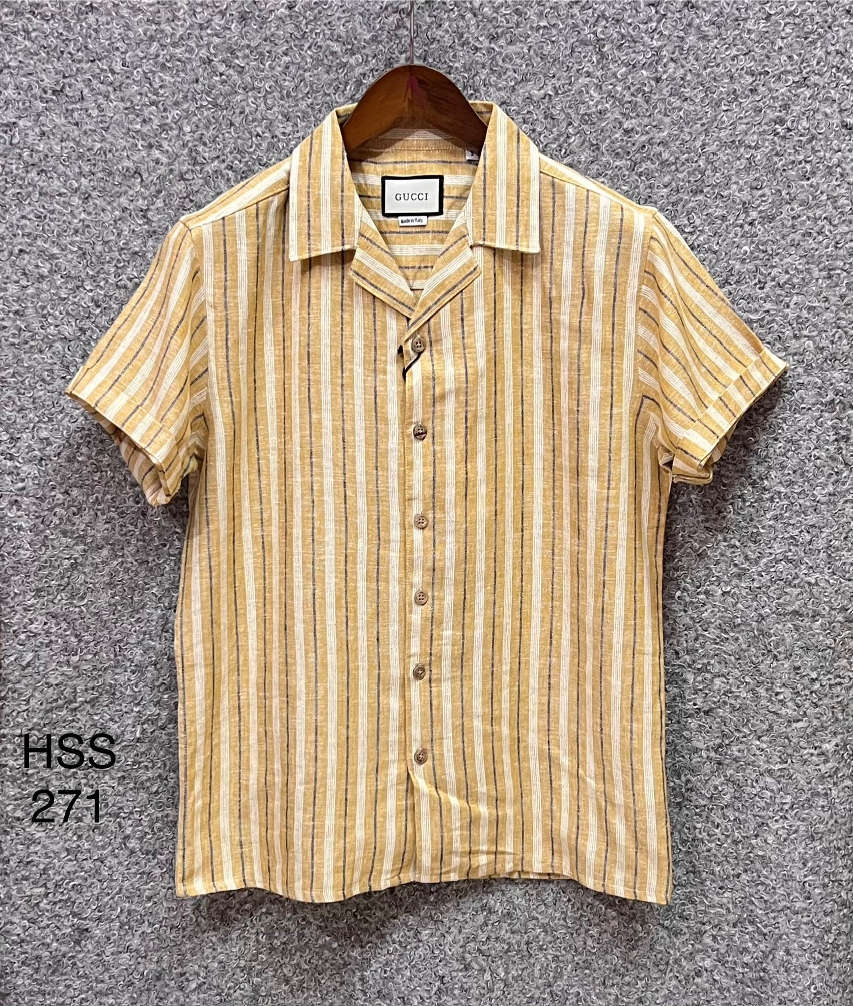 Premium Classic Cuban Collar Stripe Shirt GCST 271