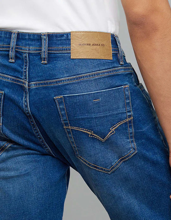 Rookies Mid-Rise Slim Straight Fit Classic Jeans - Medium Blue RJ6233