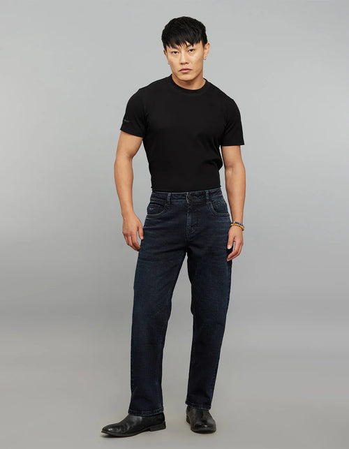 Dark Blue 5 Pocket Midrise, Comfort and Straight Fit Stretch Jeans RJ6335 | Denim pant | Shirtology Bangladesh