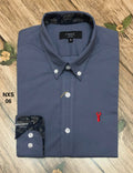 Premium Solid Stretch Cotton Shirt NXT With Contrast Ash 06 | Solid Shirt | Shirtology Bangladesh
