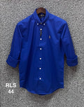 Premium Solid Stretch Cotton Shirt Royal Blue (white button) | Solid Shirt | Shirtology Bangladesh