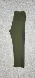 Performance Three-Stripe Full Baggy Style Track Pants Olive &Black
