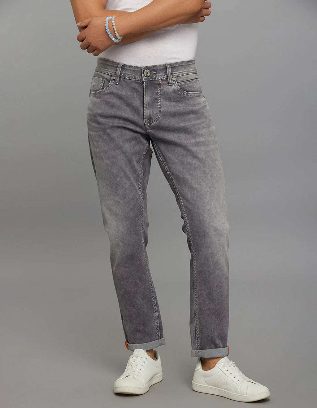 Grey 5 Pocket Low-Rise Ankle Length Stretch Jeans RJ6279 | Denim pant | Shirtology Bangladesh