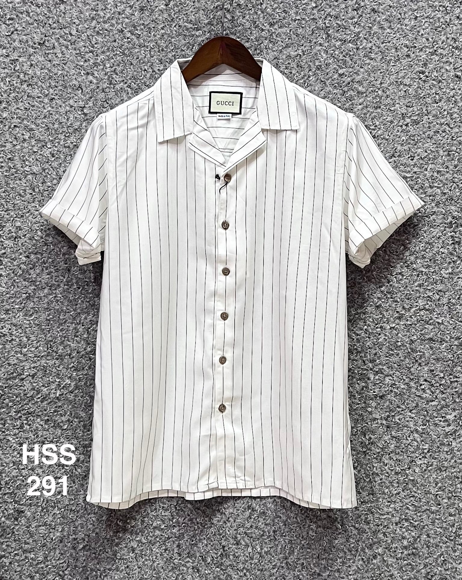 Premium Classic Cuban Collar Stripe Shirt GCST 291