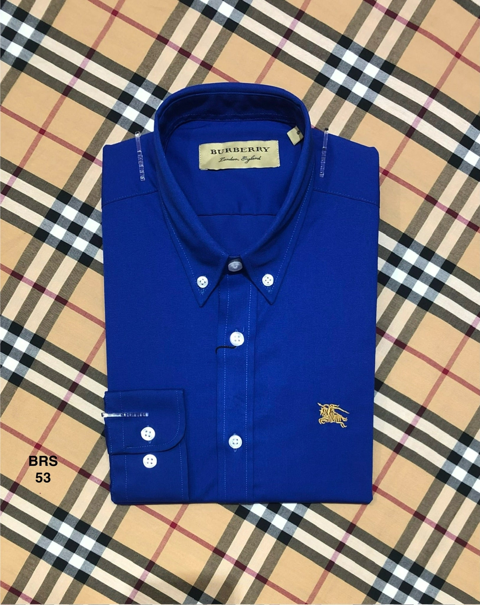 Signature Solid Shirt BRS without contract down button royal 53 | Shirtology Bangladesh