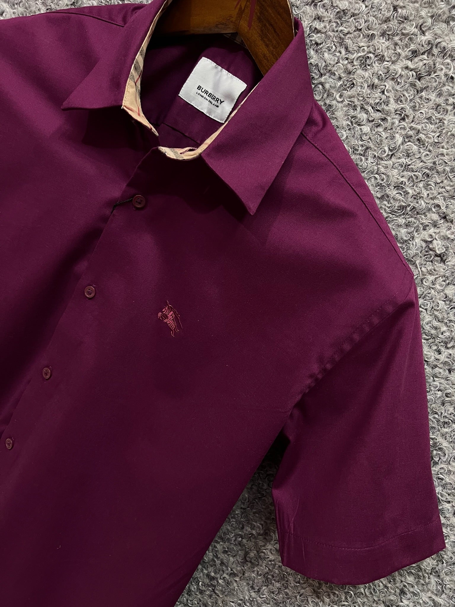 Premium Half Sleeve Solid Shirt BRSS maroon matching logo | Short Sleeve Solid Shirt | Shirtology Bangladesh
