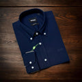 Premium Solid Oxford Cotton Shirt HBS Nevy