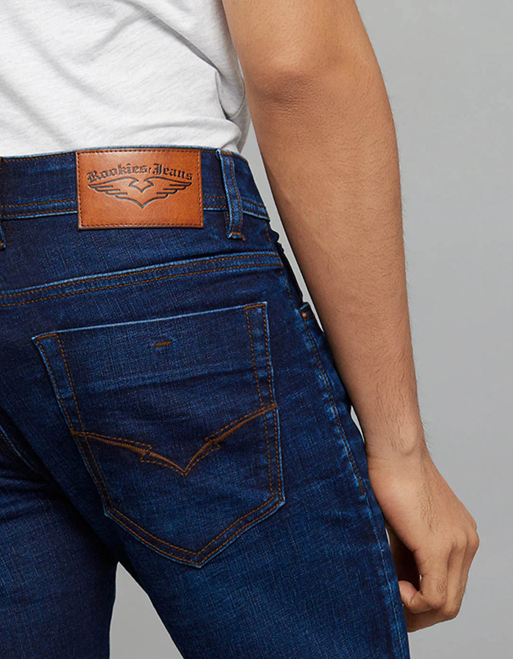 Rookies Mid-Rise Slim Straight Fit Classic Jeans - Dark Blue RJ6399