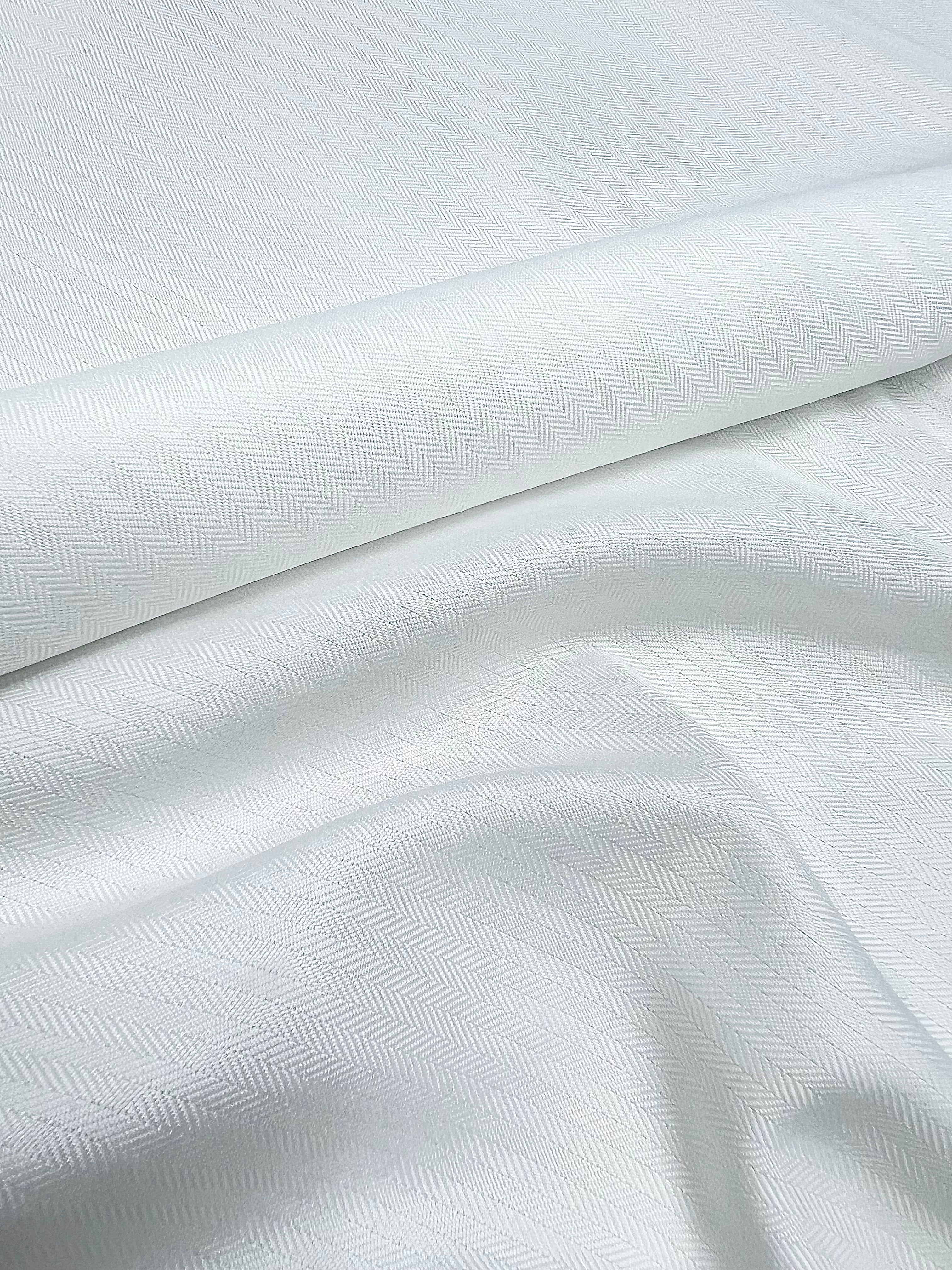 Premium  Herringbone Fabric (Pure White)