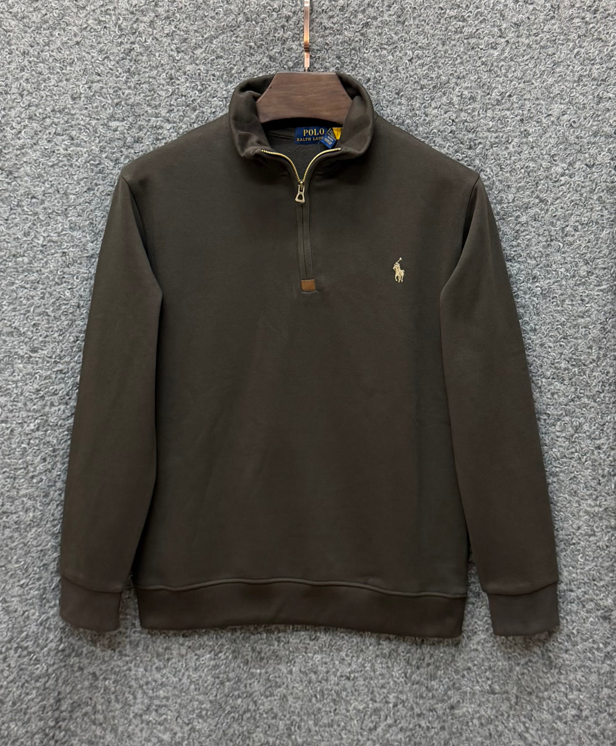 Premium Half Zip Pullover Jacket Taupe Grey 07