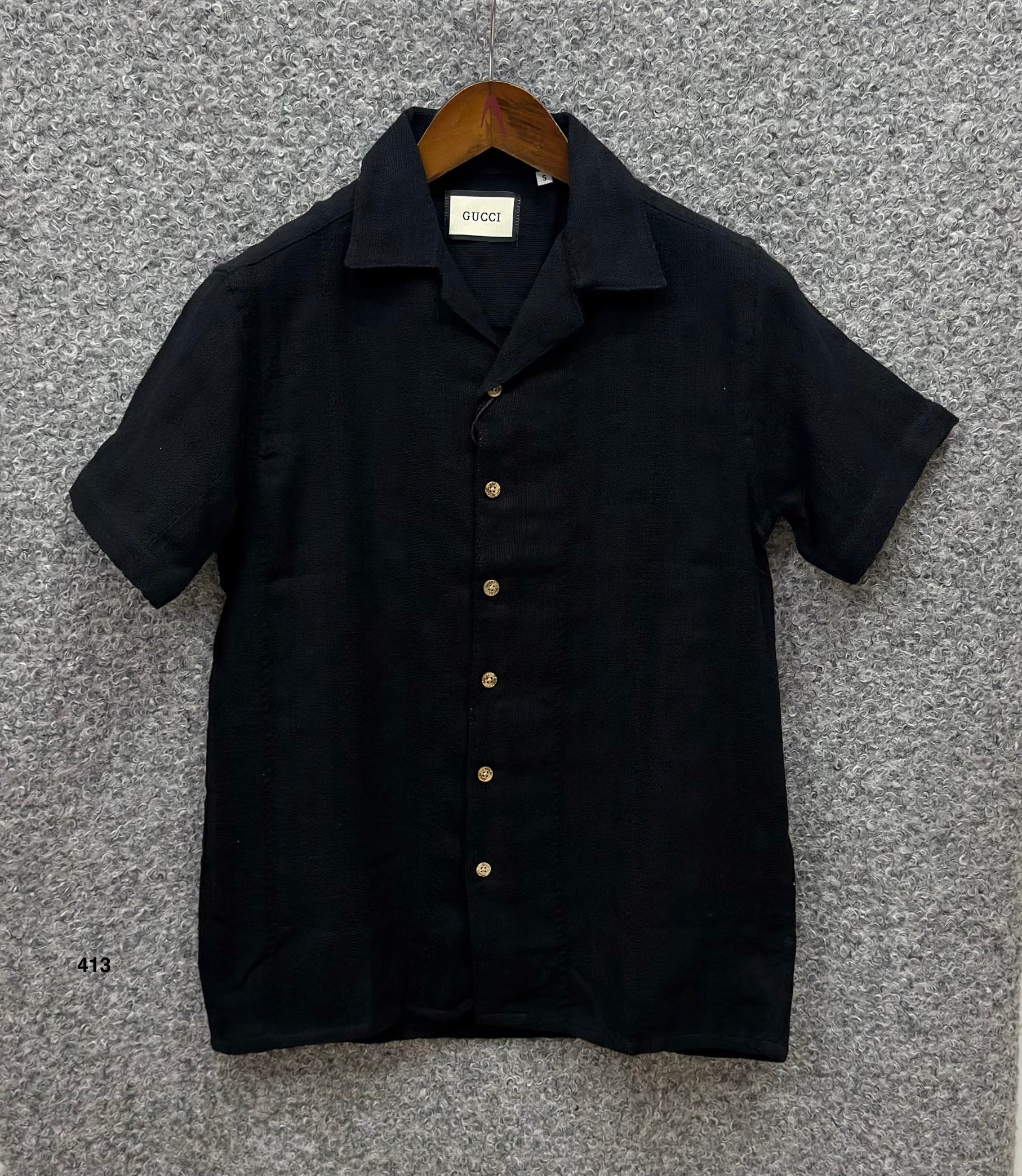 Premium Classic Cuban Collar Stripe Shirt GCST 413