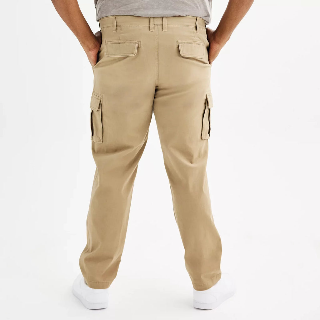 Men’s Flexwear Straight Fit Cargo Pants – cream ash