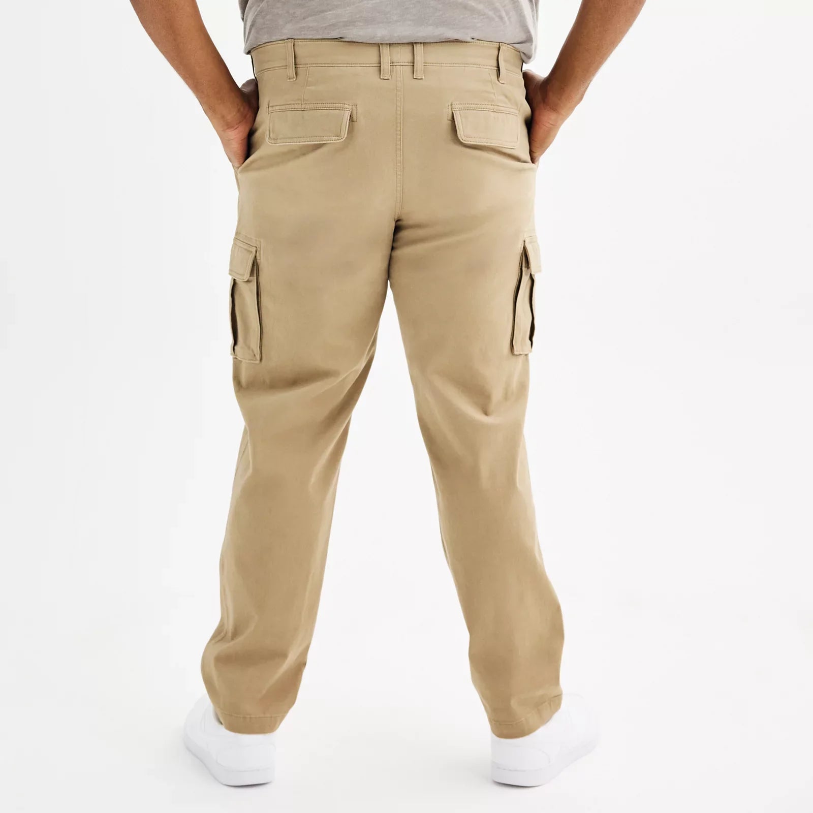 Men’s Flexwear Straight Fit Cargo Pants – cream ash