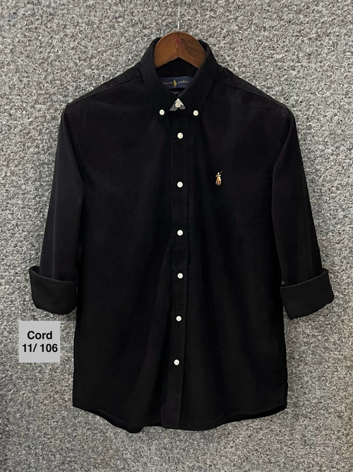 Elite Corduroy Button-Down Shirt Cord Black 106 | Corduroy Shirt | Shirtology Bangladesh