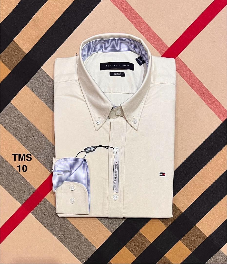 TMS Signature Solid Cotton Shirt oxford off white | Solid Shirt | Shirtology Bangladesh