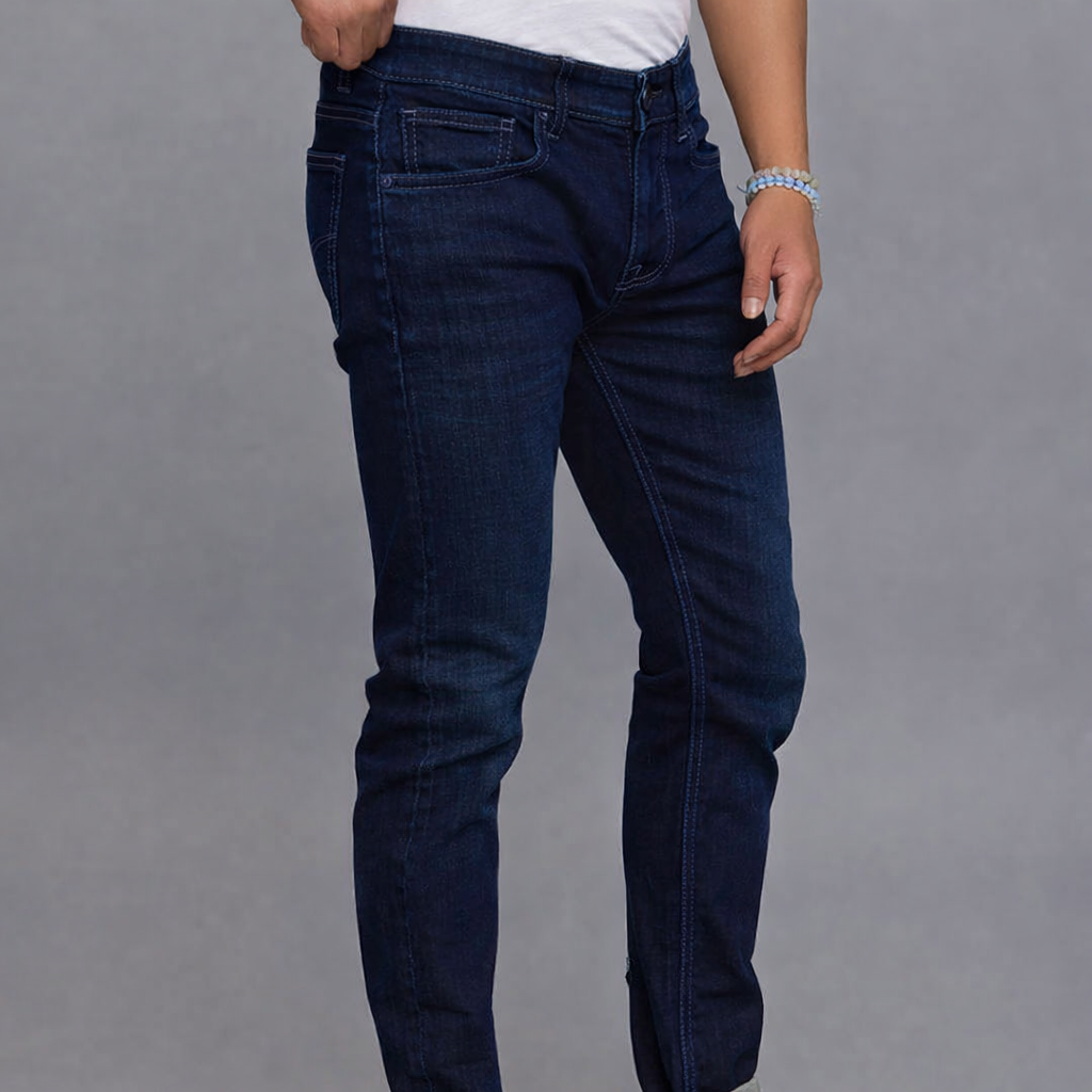 Dark Blue 5 Pocket Low-Rise Tapered Ankle Length Stretch Jeans RJ6245 | Denim pant | Shirtology Bangladesh