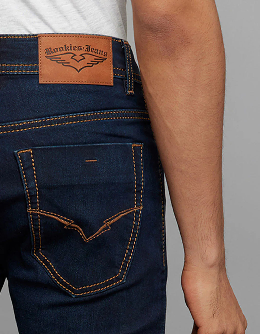 Dark Blue 5 Pocket Mid-Rise Slim Straight Fit Knit Jeans RJ6375 | Denim pant | Shirtology Bangladesh
