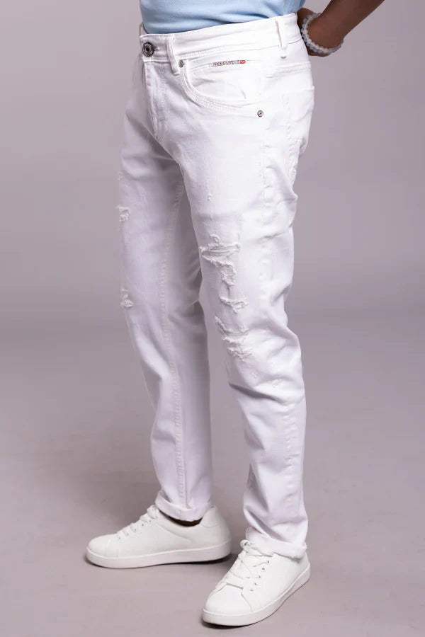 White 5 Pocket Low-Rise Ankle Length Jeans RJ5994A | Denim pant | Shirtology Bangladesh