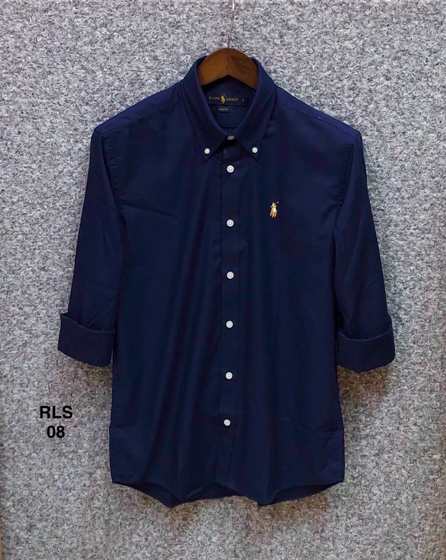 Premium Solid Oxford Cotton Shirt RLS Navy 08 | Solid Shirt | Shirtology Bangladesh