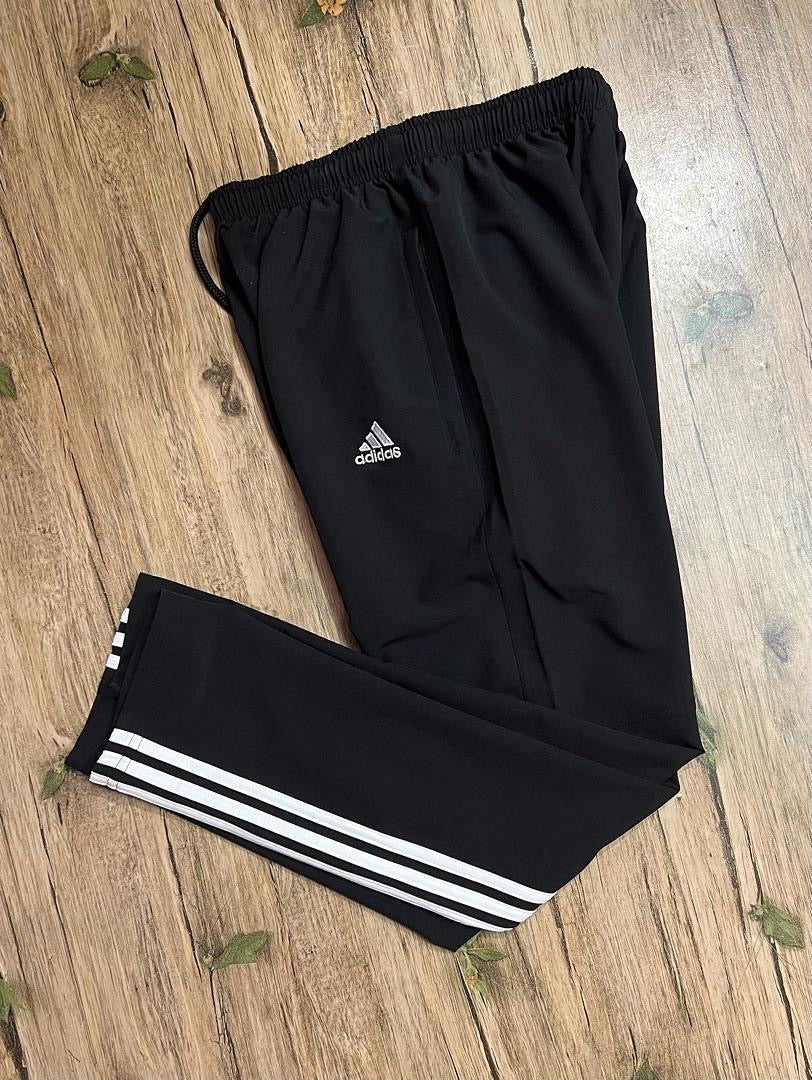 Performance Three-Stripe Half Style Track Pants Black white