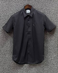 Premium Half Sleeve Solid Shirt BRSS Charcoal matching logo | Short Sleeve Solid Shirt | Shirtology Bangladesh