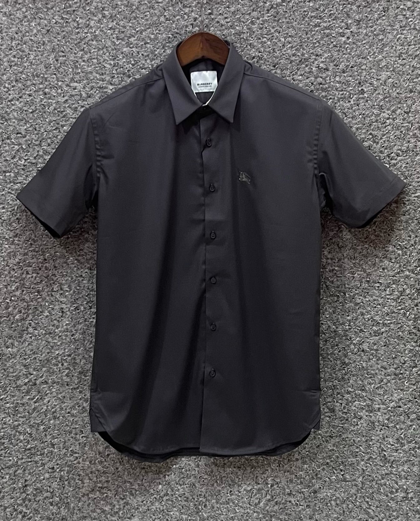Premium Half Sleeve Solid Shirt BRSS Charcoal matching logo | Short Sleeve Solid Shirt | Shirtology Bangladesh