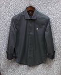 Luxury Solid Shirt LVS Formal Collar Charcaol | Shirtology Bangladesh
