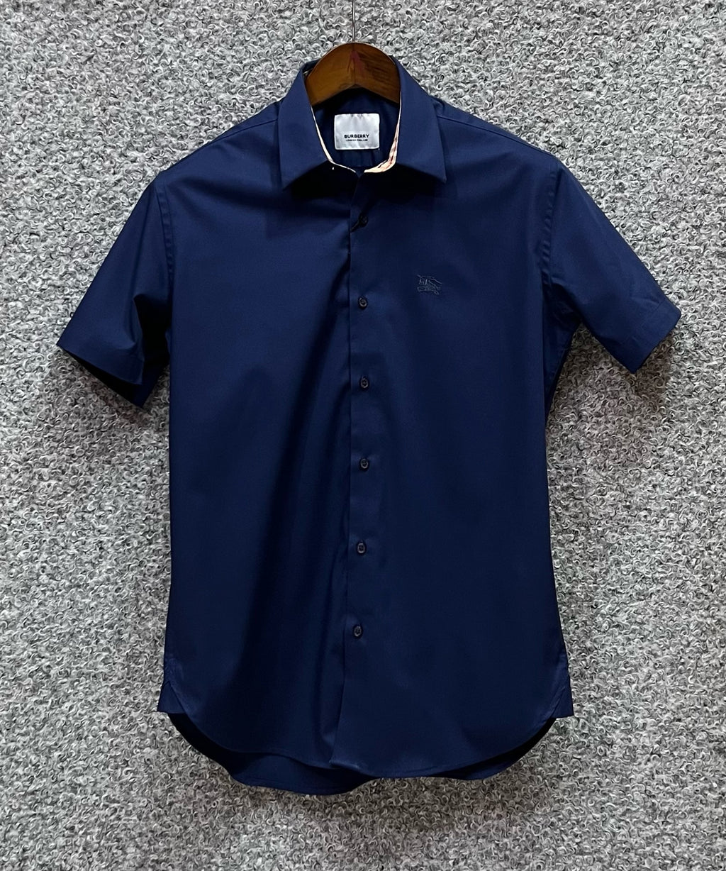 Premium Half Sleeve Solid Shirt BRSS Navy matching logo | Short Sleeve Solid Shirt | Shirtology Bangladesh