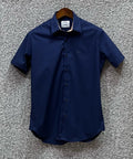 Premium Half Sleeve Solid Shirt BRSS Navy matching logo | Short Sleeve Solid Shirt | Shirtology Bangladesh