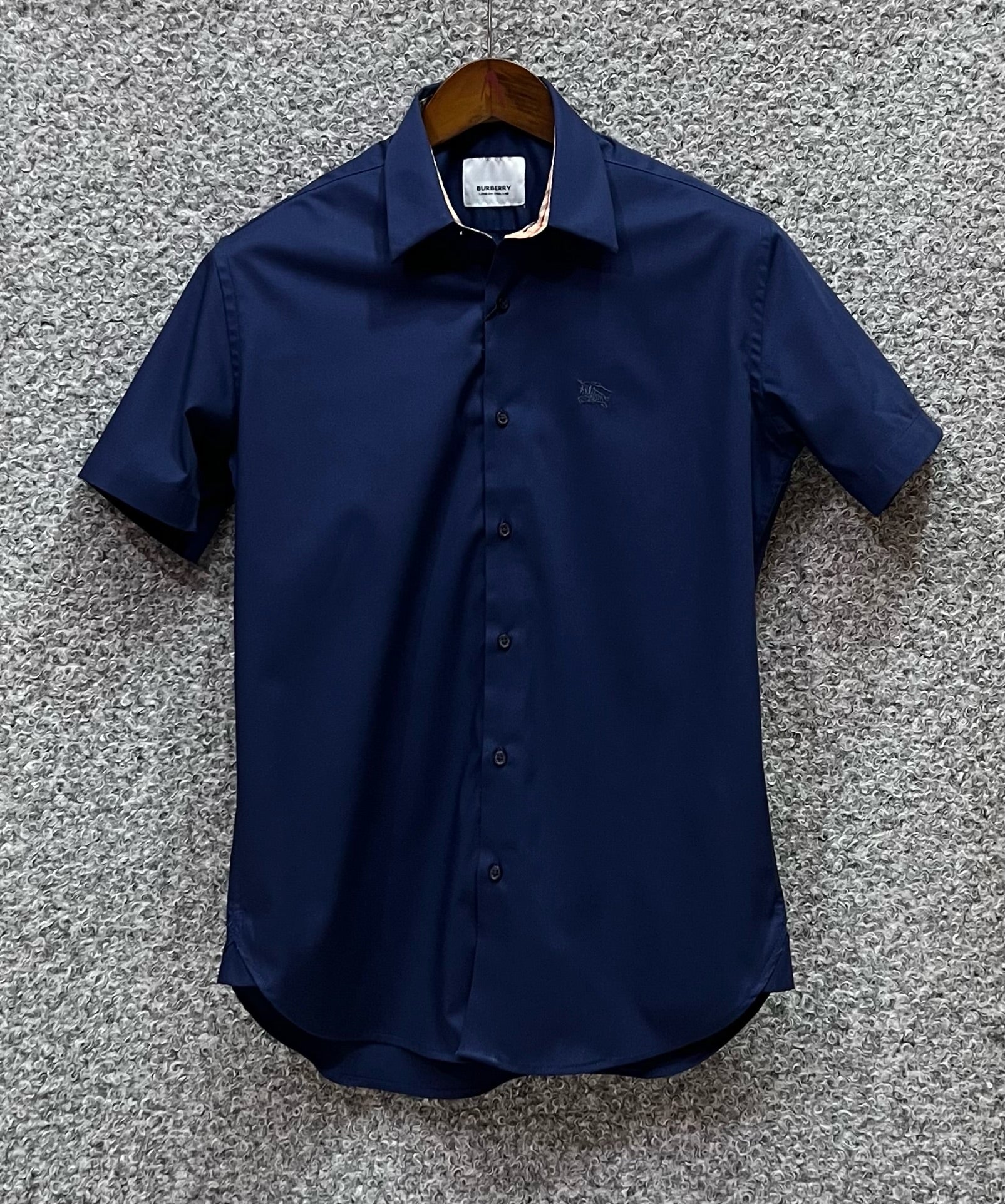 Premium Half Sleeve Solid Shirt BRSS Navy matching logo | Short Sleeve Solid Shirt | Shirtology Bangladesh