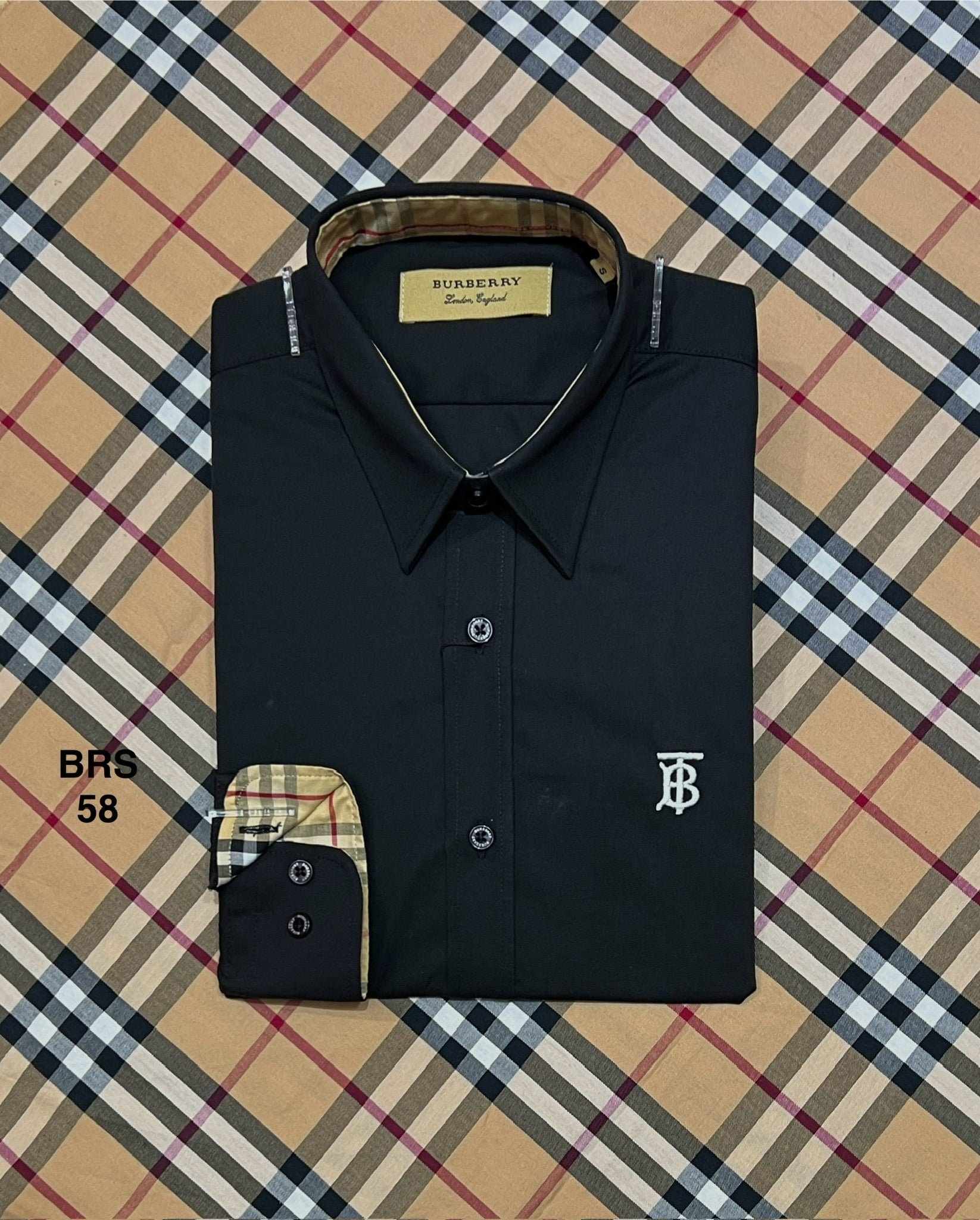 Signature Solid Shirt BRS BT BLack 58( with white logo) | Shirtology Bangladesh