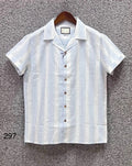 Premium Classic Cuban Collar Stripe Shirt | Cuban Collar Shirt | Shirtology Bangladesh