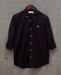 Premium Solid Oxford Cotton Shirt LKS Coffee 102 | Solid Shirt | Shirtology Bangladesh