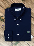 Premium Solid streatch Cotton Shirt LKS Navy 25 | Solid Shirt | Shirtology Bangladesh